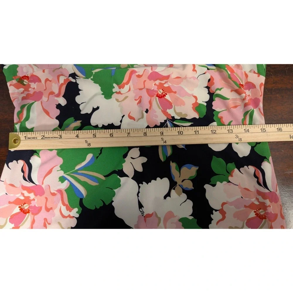 Tommy‎ Hilfiger Sleeveless Floral Sheath Dress Navy Blue with Floral Design Sz 6
